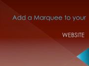 Website Marquee Tutorial